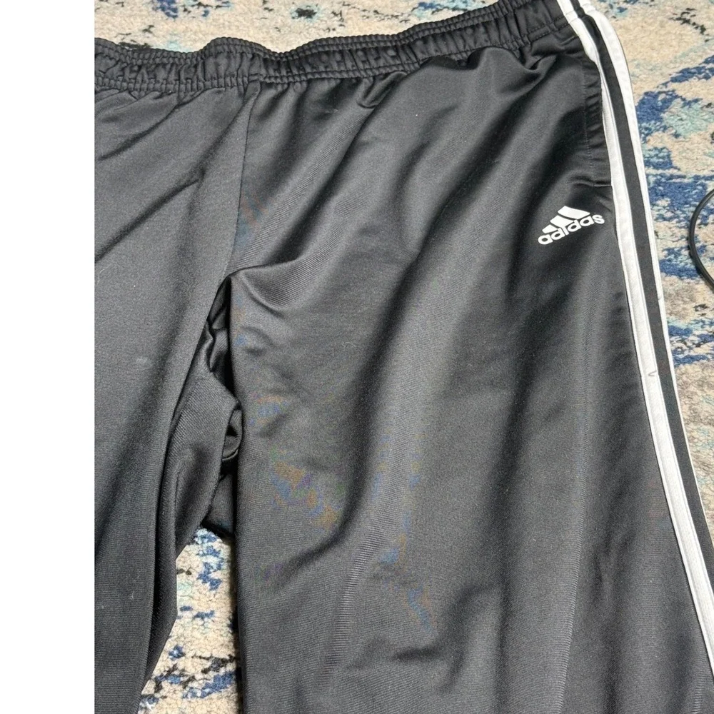 Adidas Mens 2XL Black 3-Stripe Track Pants Essentials BK7402 Straight‎ Leg